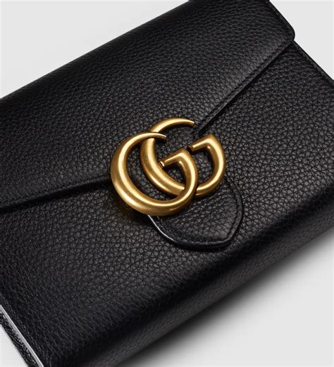 gucci marmont wallet on chain black|Gucci wallet on chain review.